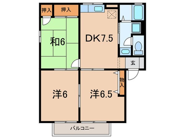 ｷｬﾋﾟﾀﾙｺﾝﾌｫｰﾙ加古川Ａ棟の物件間取画像